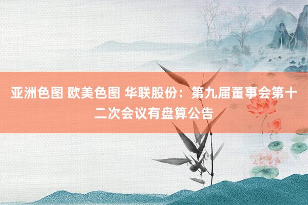 亚洲色图 欧美色图 华联股份：第九届董事会第十二次会议有盘算公告