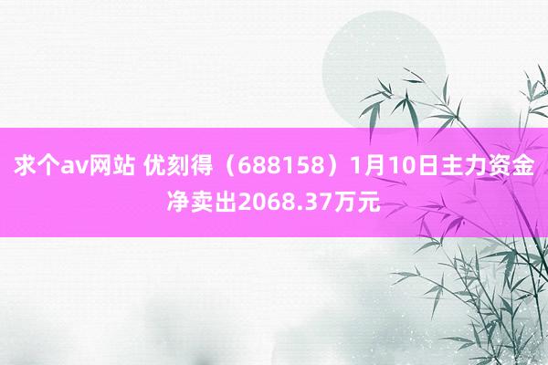 求个av网站 优刻得（688158）1月10日主力资金净卖出2068.37万元