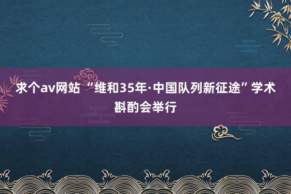 求个av网站 “维和35年·中国队列新征途”学术斟酌会举行